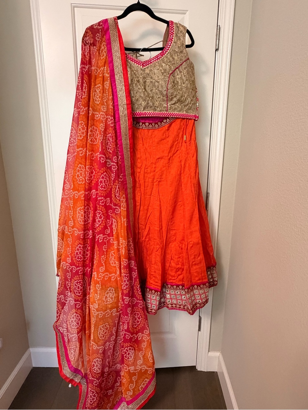 Orange/Pink/Gold Chaniya Choli